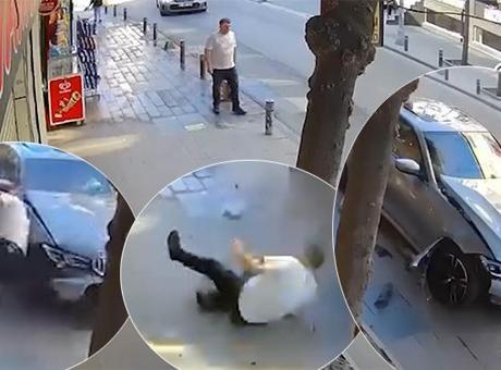 Çarptı, 2 metre havaya savurdu; yaralıya değil, hasara baktı! Sürücüden pes dedirten davranış