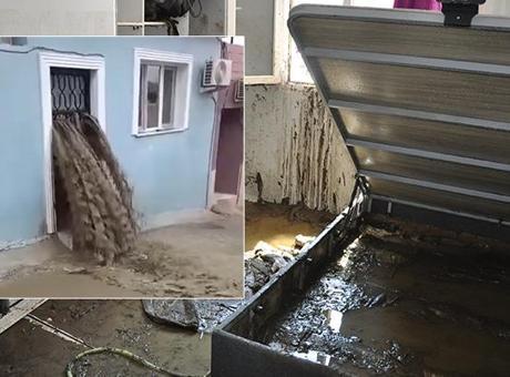Manisa’da şoke eden görüntü! Sel suları evinin içinden geçti: Ölümden döndü